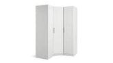 Trueliving 3 Door Corner White wardrobe in Laminates Finish (1524MM X 609MM X 2438.4MM)
